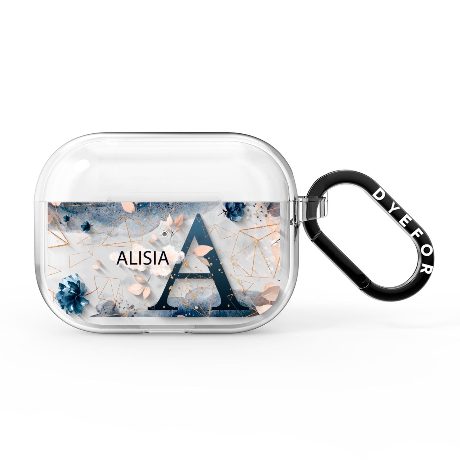 Personalised Watercolour Geometric AirPods Pro Clear Case