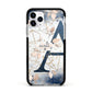 Personalised Watercolour Geometric Apple iPhone 11 Pro in Silver with Black Impact Case