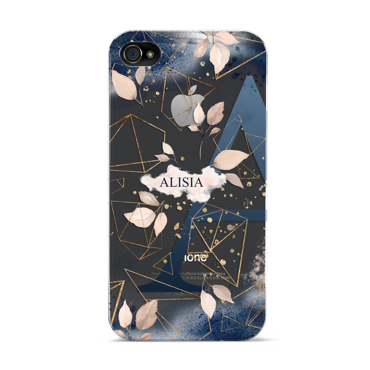 Personalised Watercolour Geometric Apple iPhone 4s Case