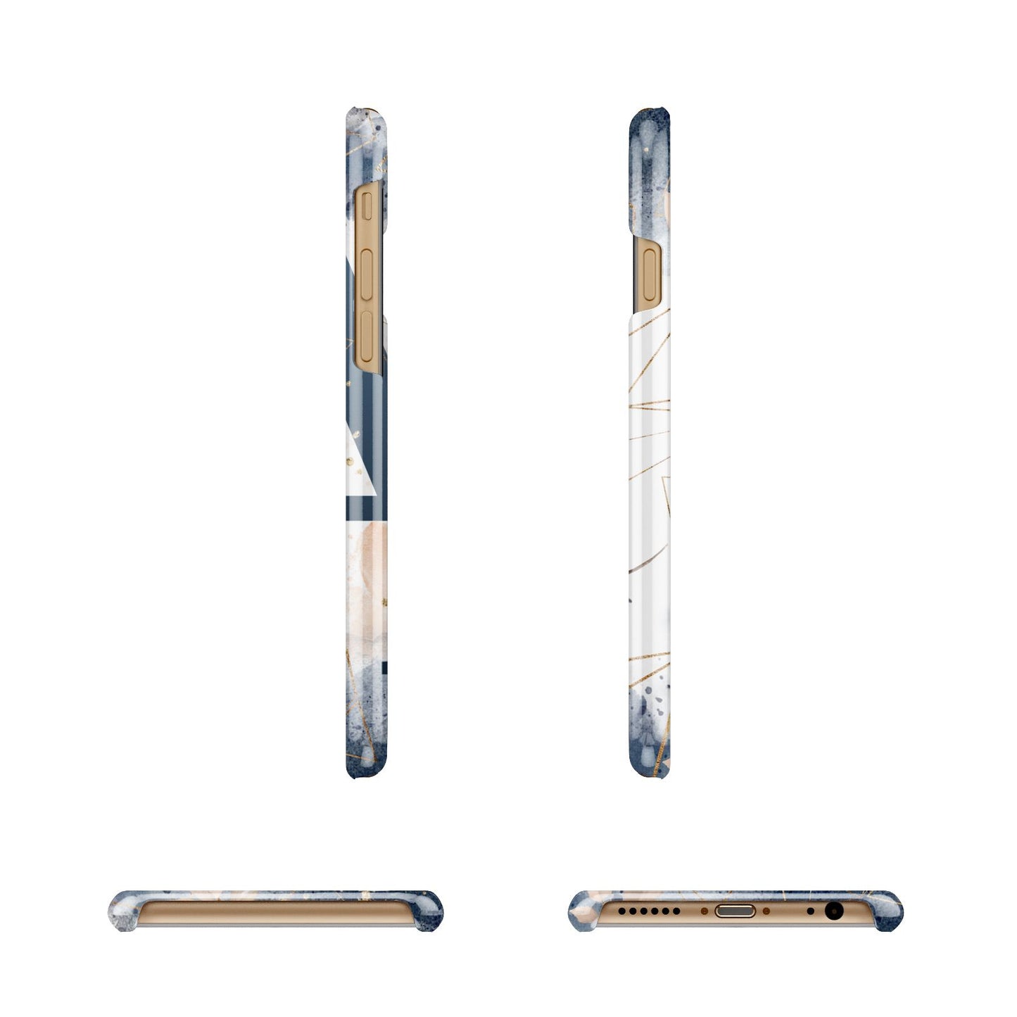 Personalised Watercolour Geometric Apple iPhone 6 3D Wrap Snap Case Angled Images