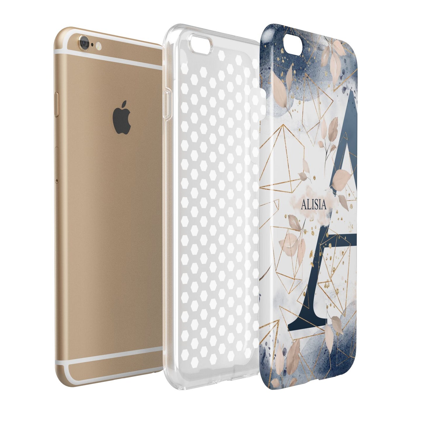 Personalised Watercolour Geometric Apple iPhone 6 Plus 3D Tough Case Expand Detail Image