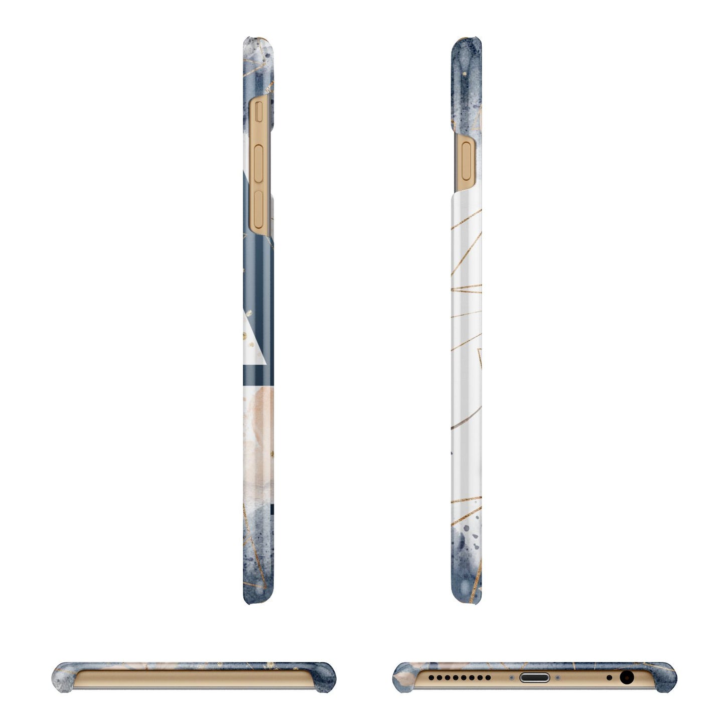 Personalised Watercolour Geometric Apple iPhone 6 Plus 3D Wrap Snap Case Angled Images