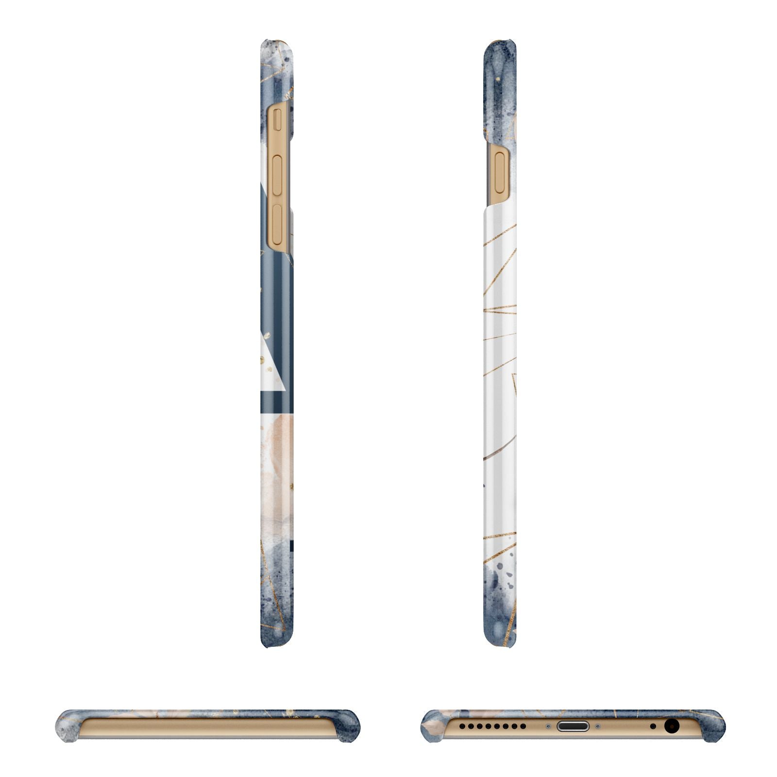 Personalised Watercolour Geometric Apple iPhone 6 Plus 3D Wrap Snap Case Angled Images