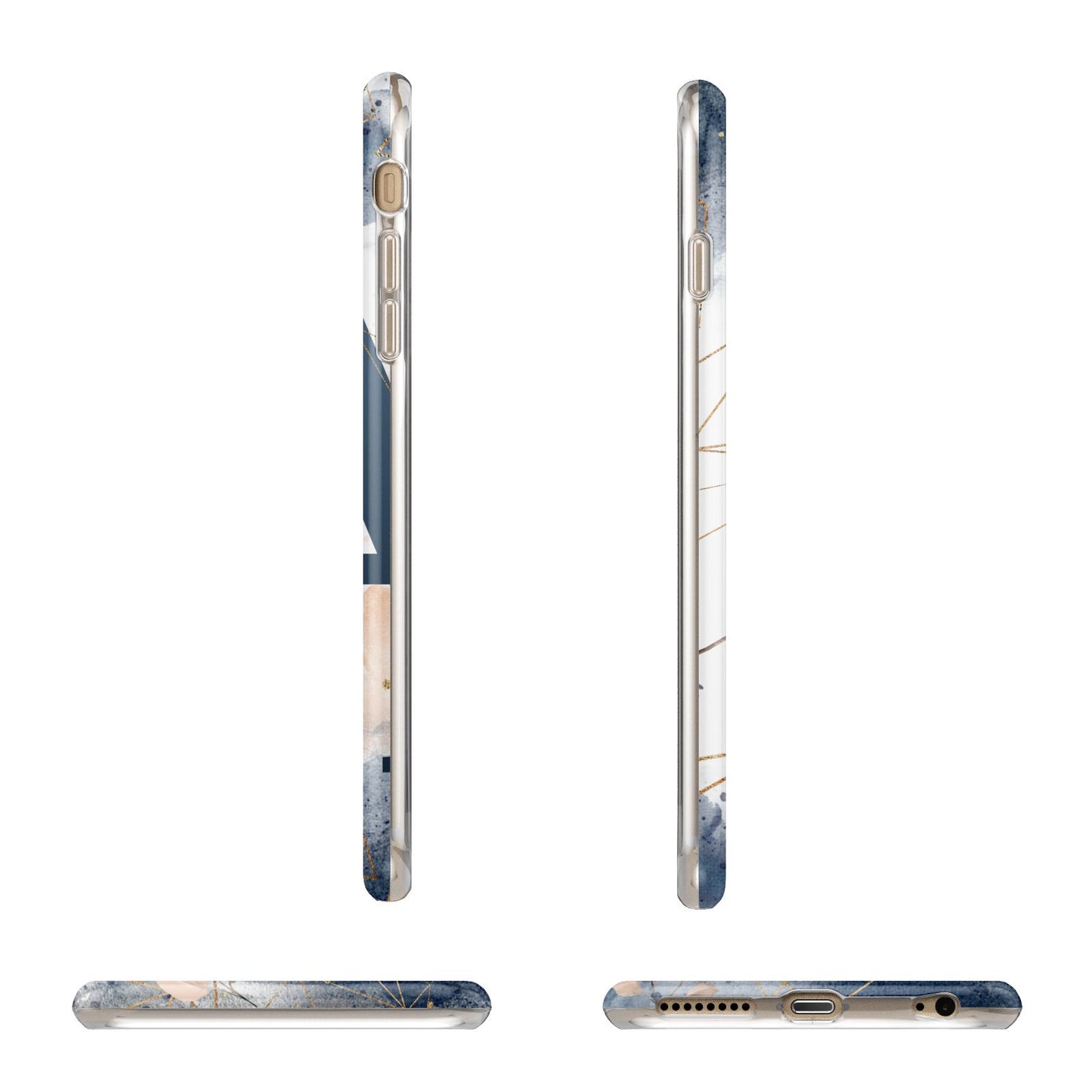 Personalised Watercolour Geometric Apple iPhone 6 Plus 3D Wrap Tough Case Alternative Image Angles