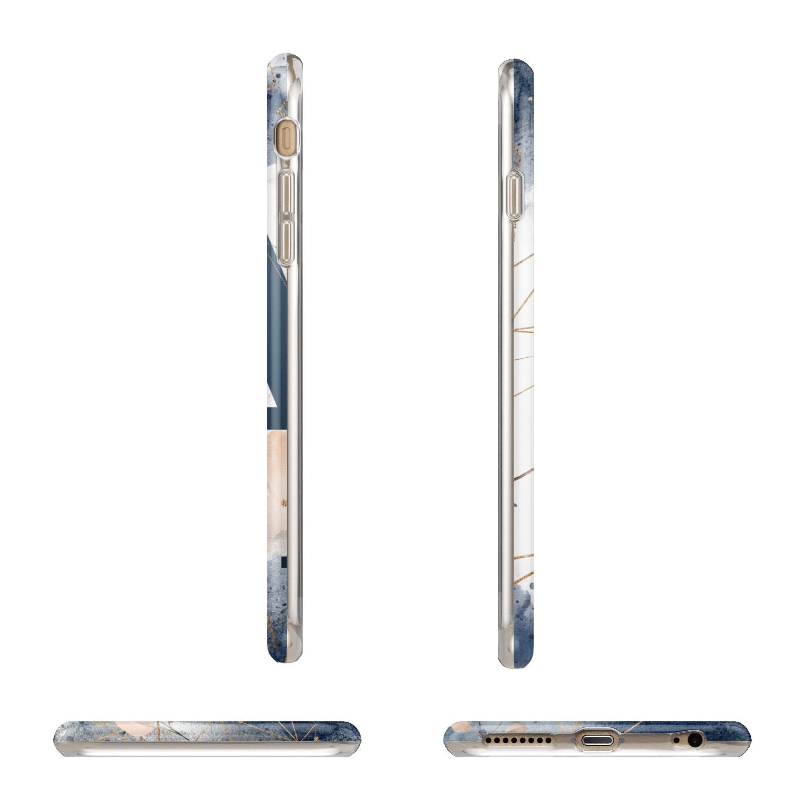 Personalised Watercolour Geometric Apple iPhone 6 Plus 3D Wrap Tough Case Alternative Image Angles