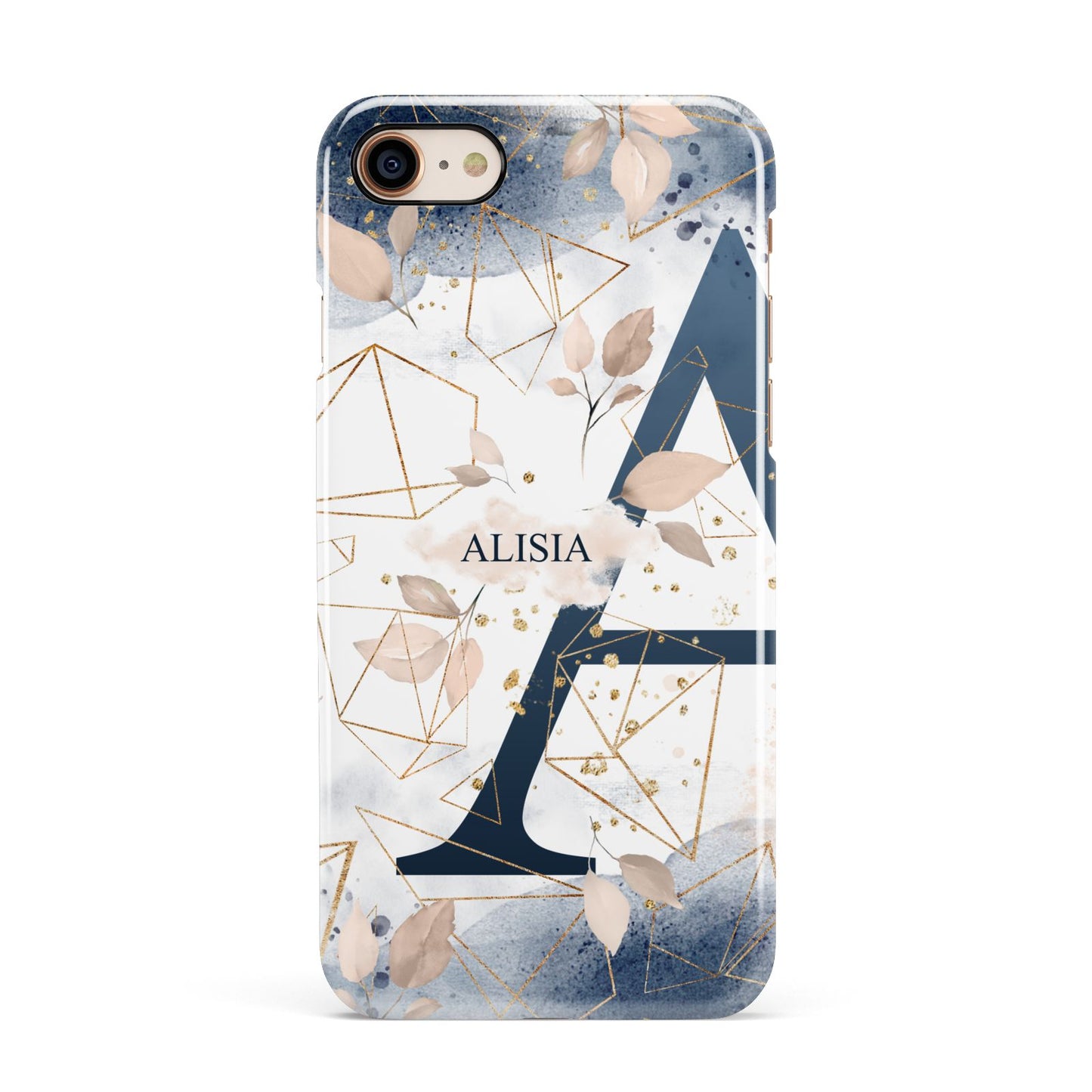 Personalised Watercolour Geometric Apple iPhone 7 8 3D Snap Case