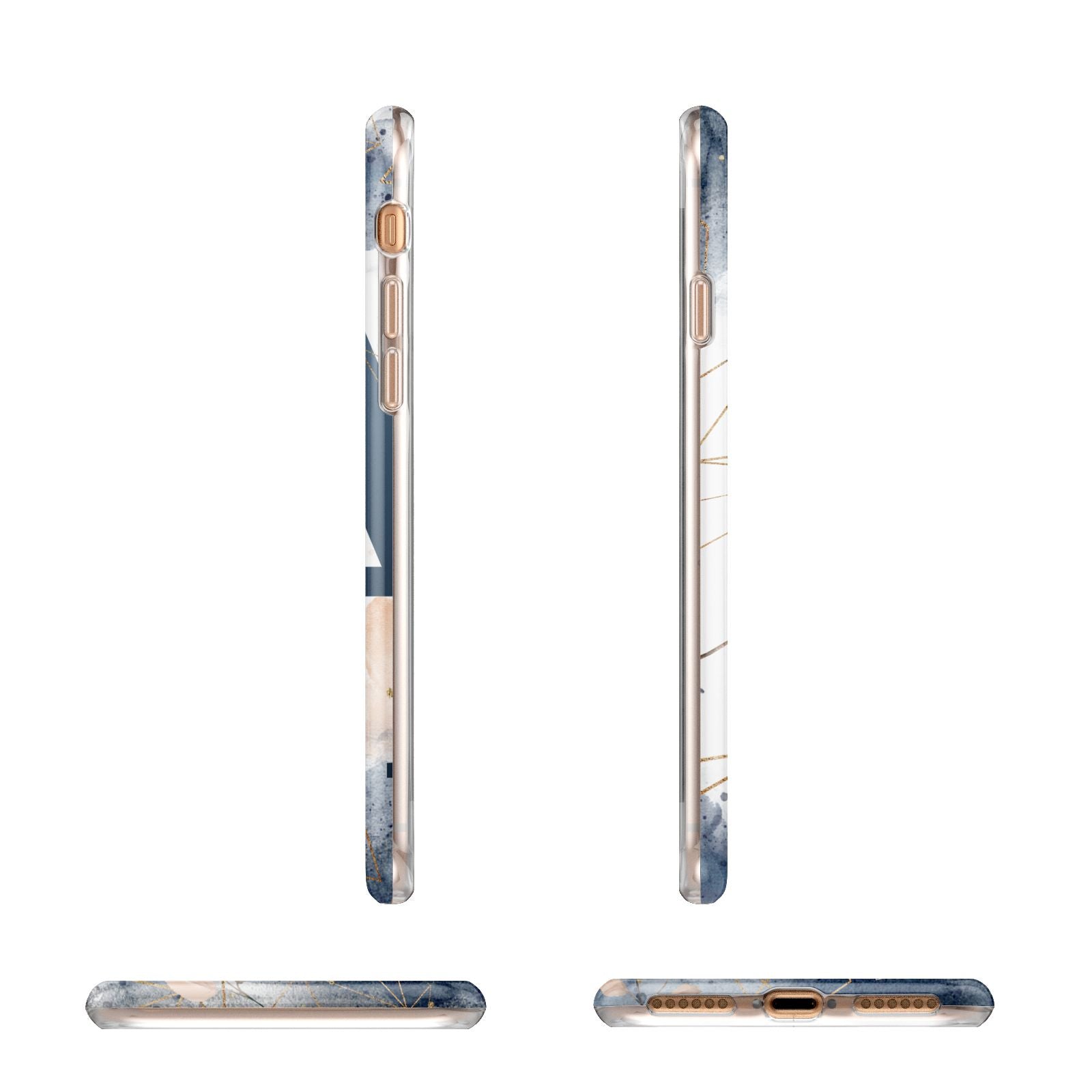 Personalised Watercolour Geometric Apple iPhone 7 8 3D Wrap Tough Case Alternative Image Angles