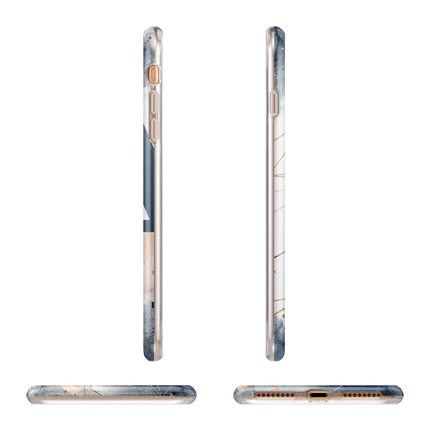 Personalised Watercolour Geometric Apple iPhone 7 8 Plus 3D Wrap Tough Case Alternative Image Angles