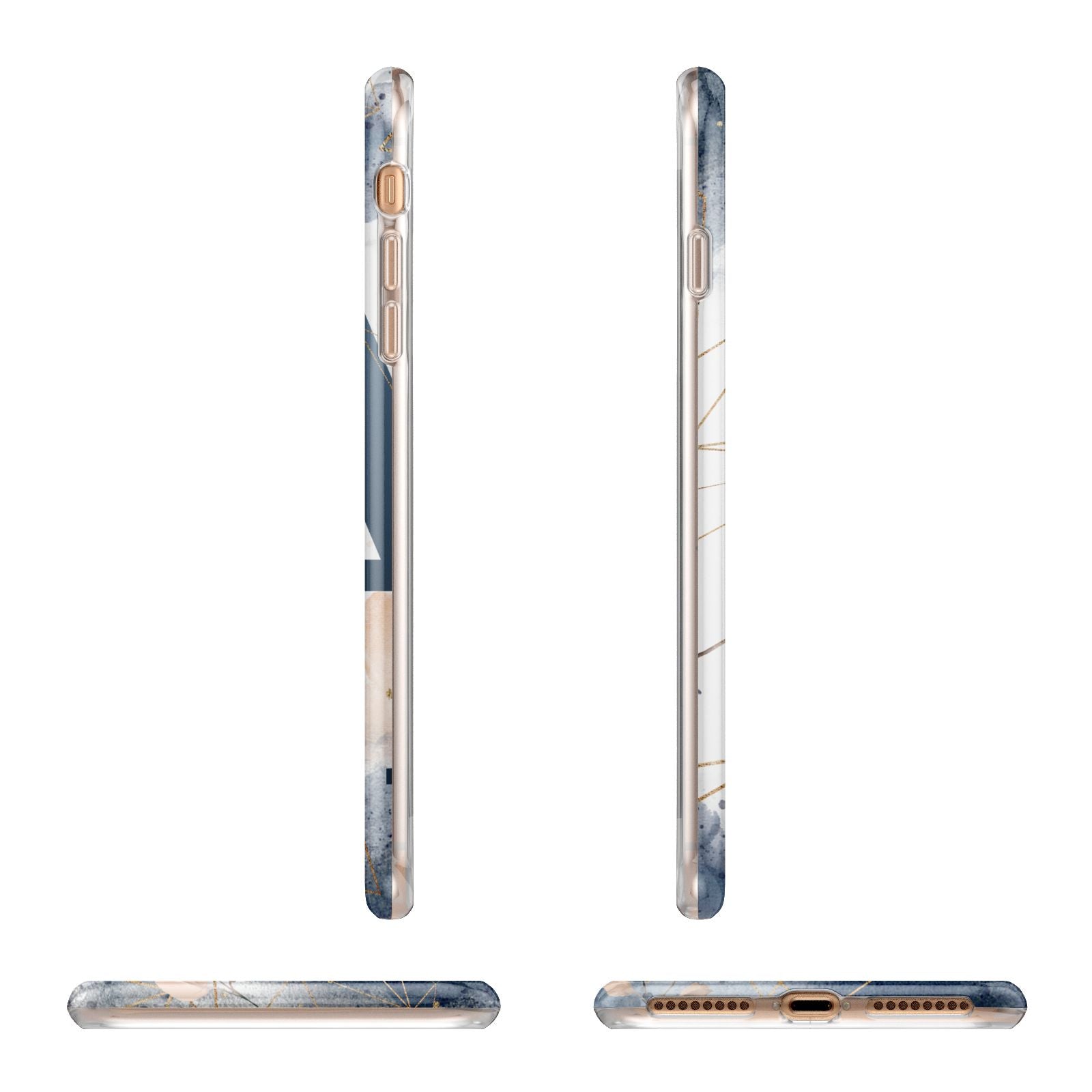 Personalised Watercolour Geometric Apple iPhone 7 8 Plus 3D Wrap Tough Case Alternative Image Angles