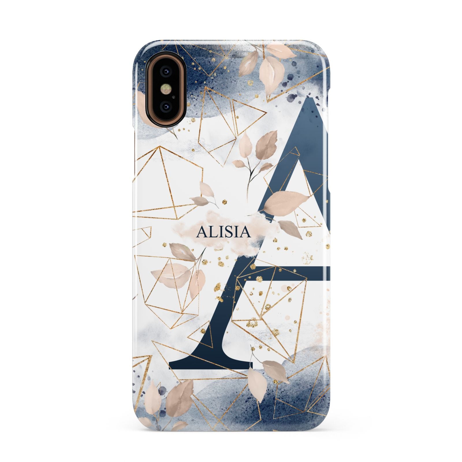 Personalised Watercolour Geometric Apple iPhone XS 3D Snap Case