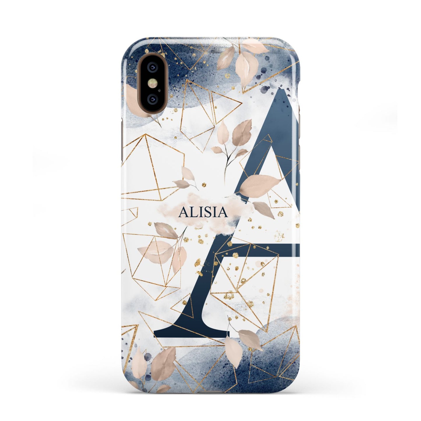 Personalised Watercolour Geometric Apple iPhone XS 3D Tough
