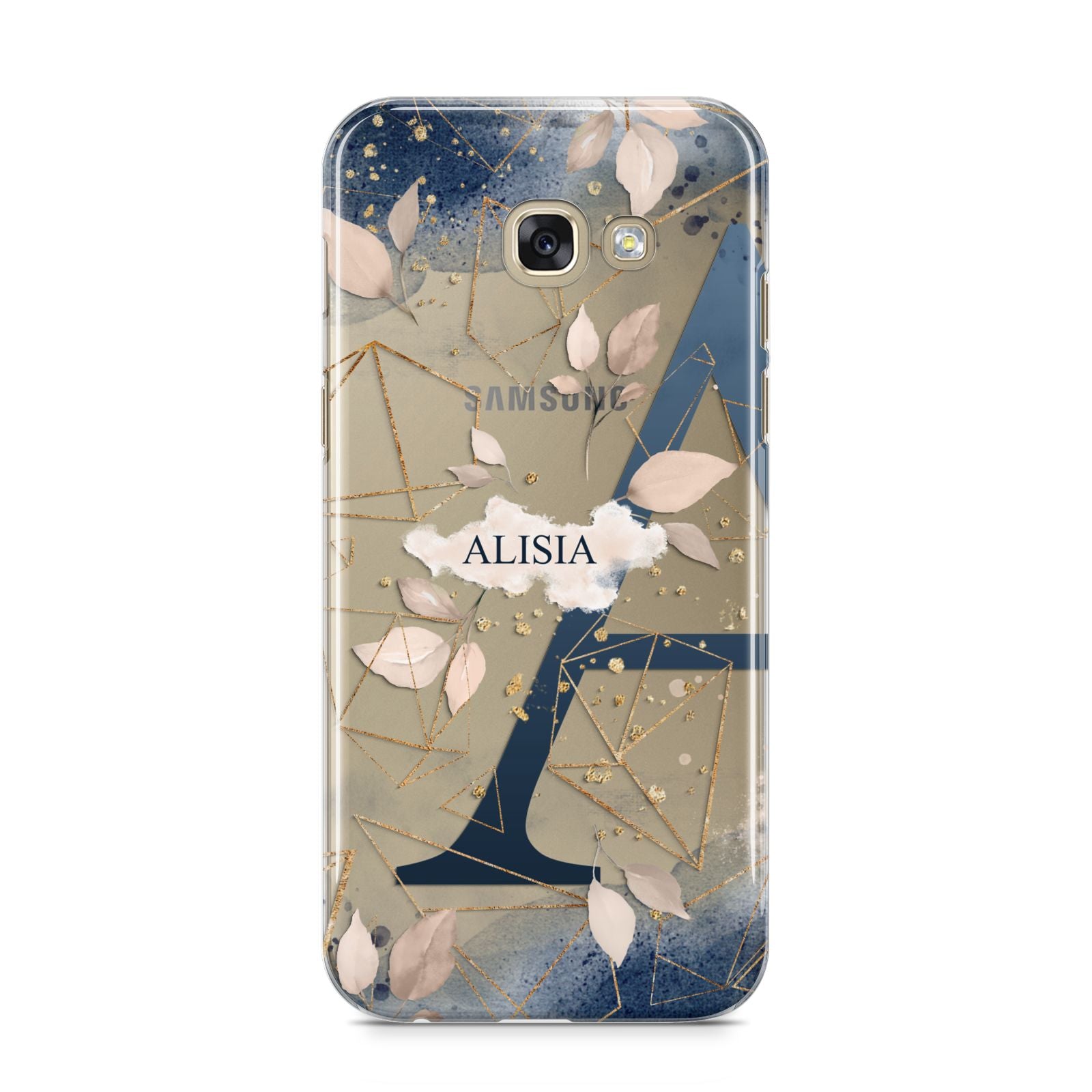 Personalised Watercolour Geometric Samsung Galaxy A5 2017 Case on gold phone