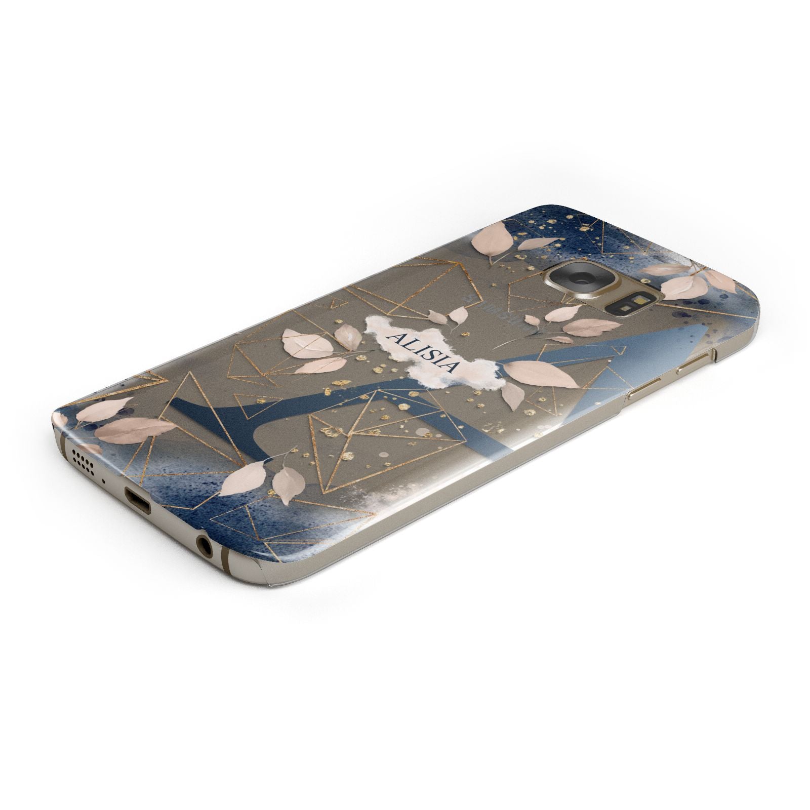 Personalised Watercolour Geometric Samsung Galaxy Case Bottom Cutout