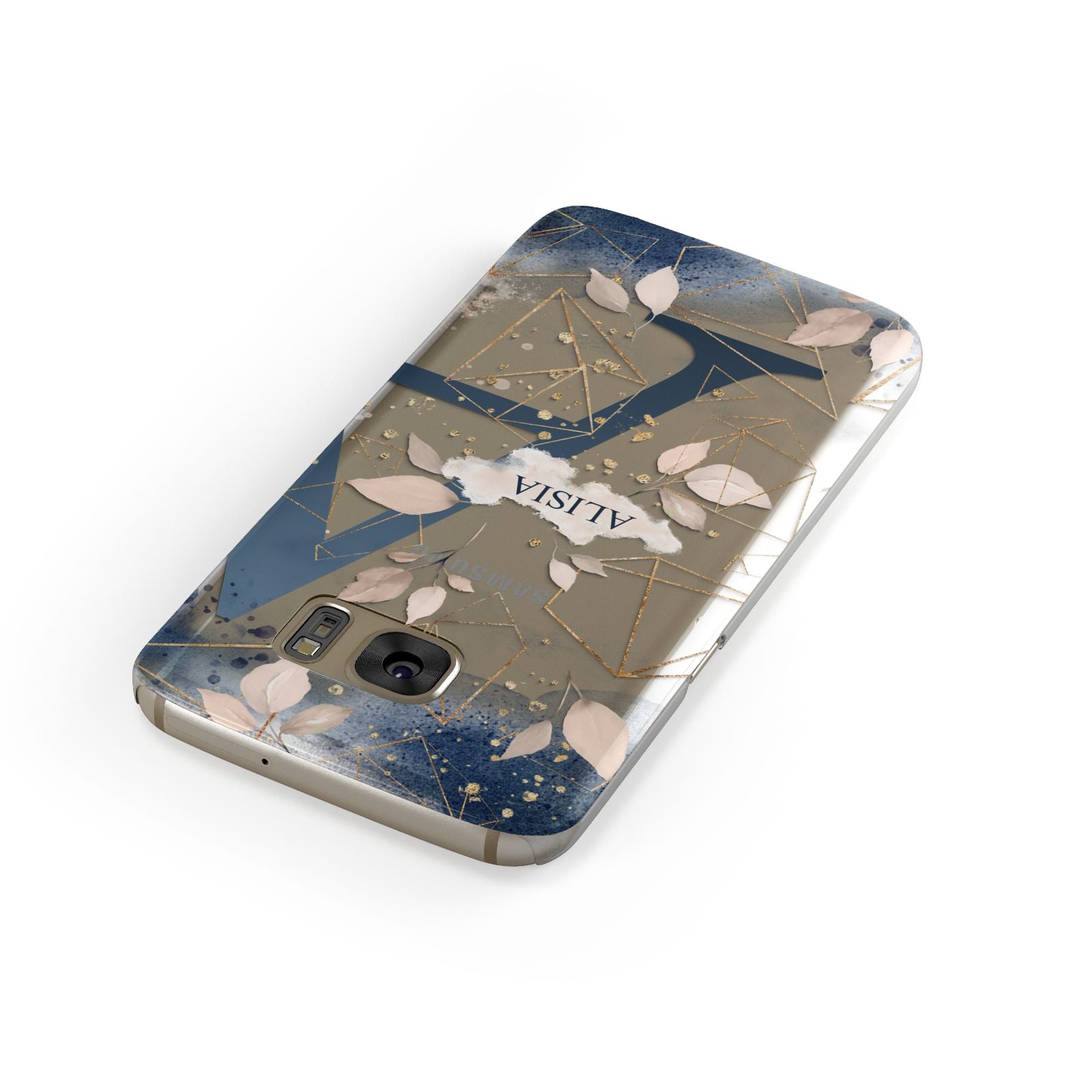 Personalised Watercolour Geometric Samsung Galaxy Case Front Close Up