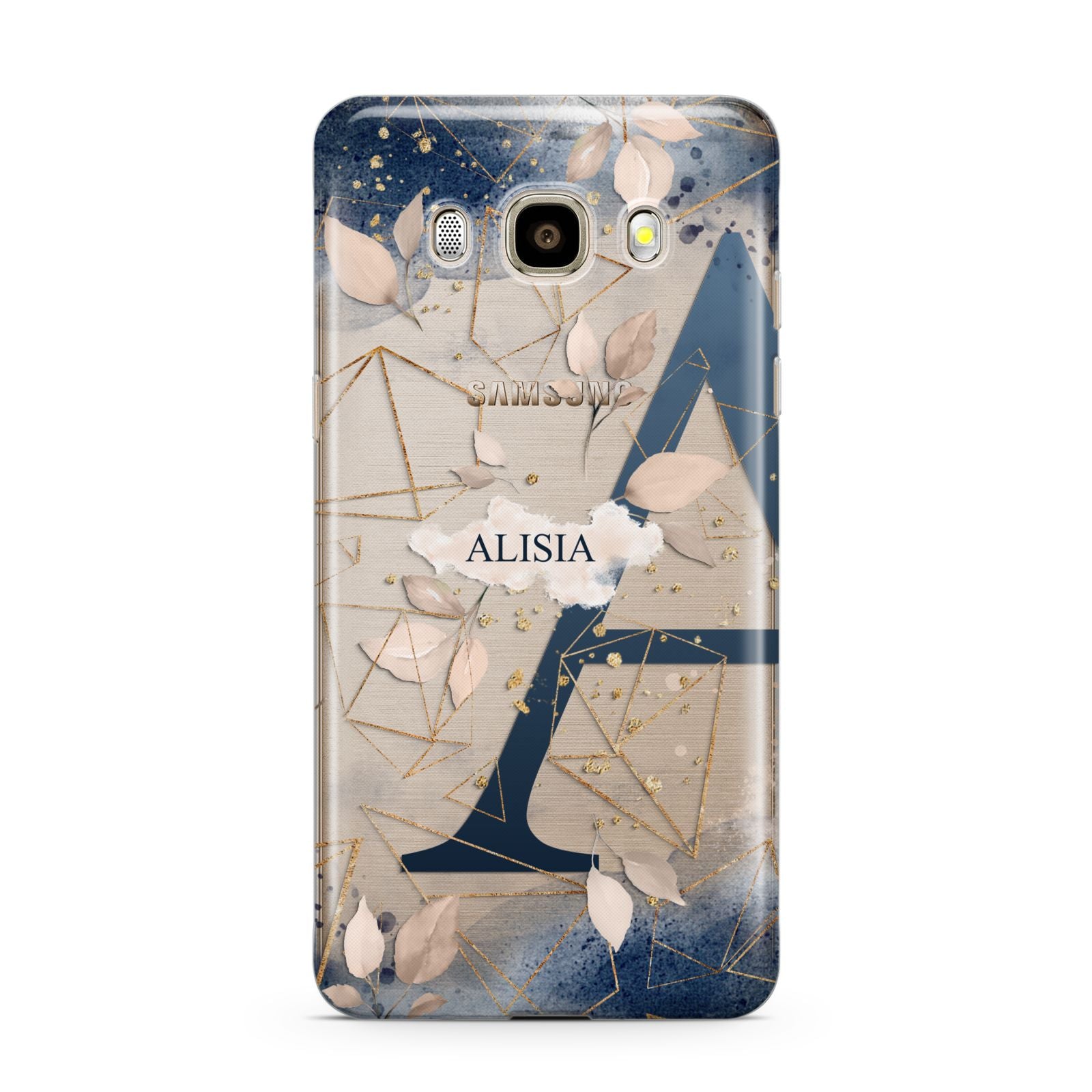Personalised Watercolour Geometric Samsung Galaxy J7 2016 Case on gold phone