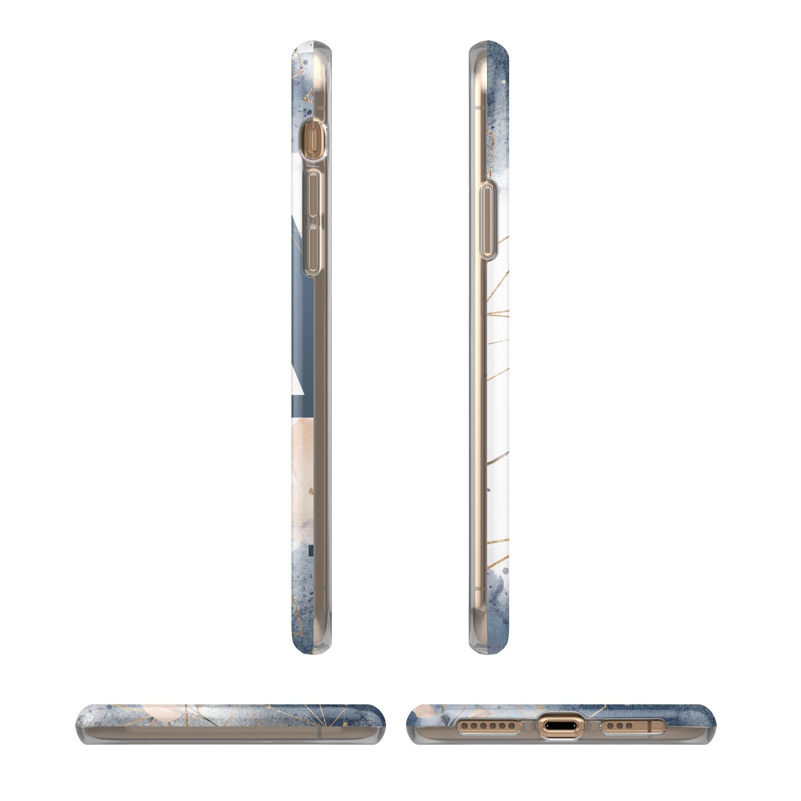 Personalised Watercolour Geometric iPhone 11 3D Tough Case Angle Images