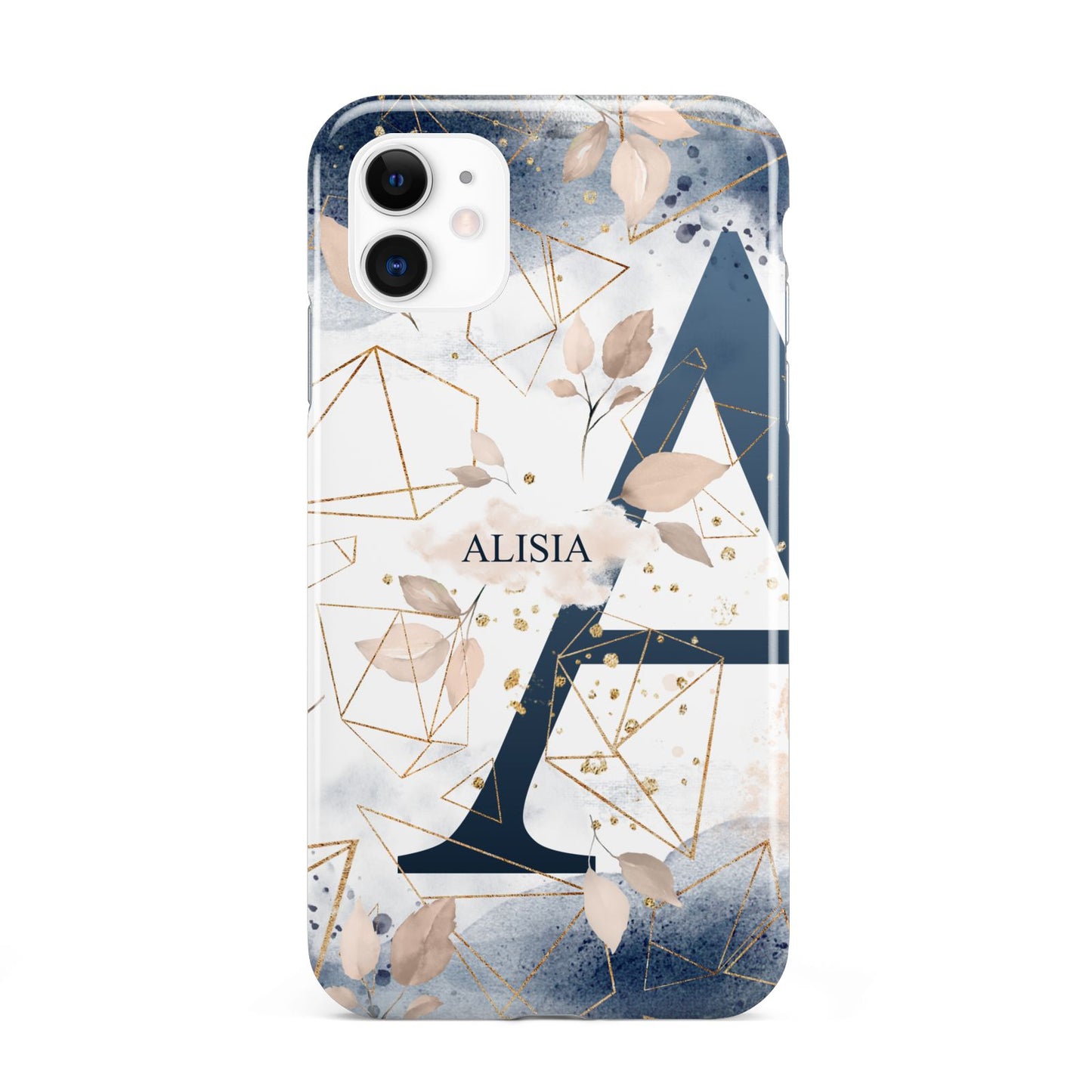 Personalised Watercolour Geometric iPhone 11 3D Tough Case