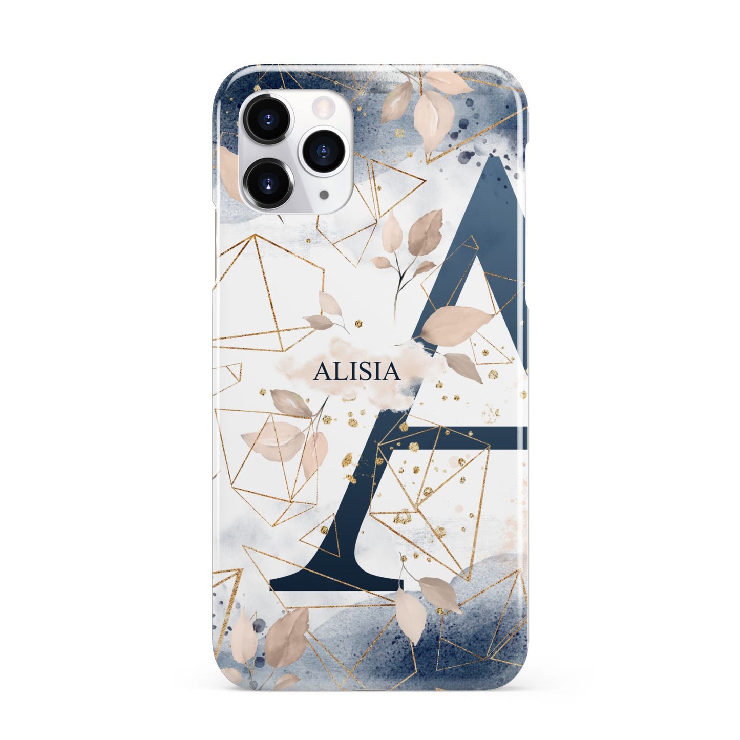 Personalised Watercolour Geometric iPhone 11 Pro 3D Snap Case