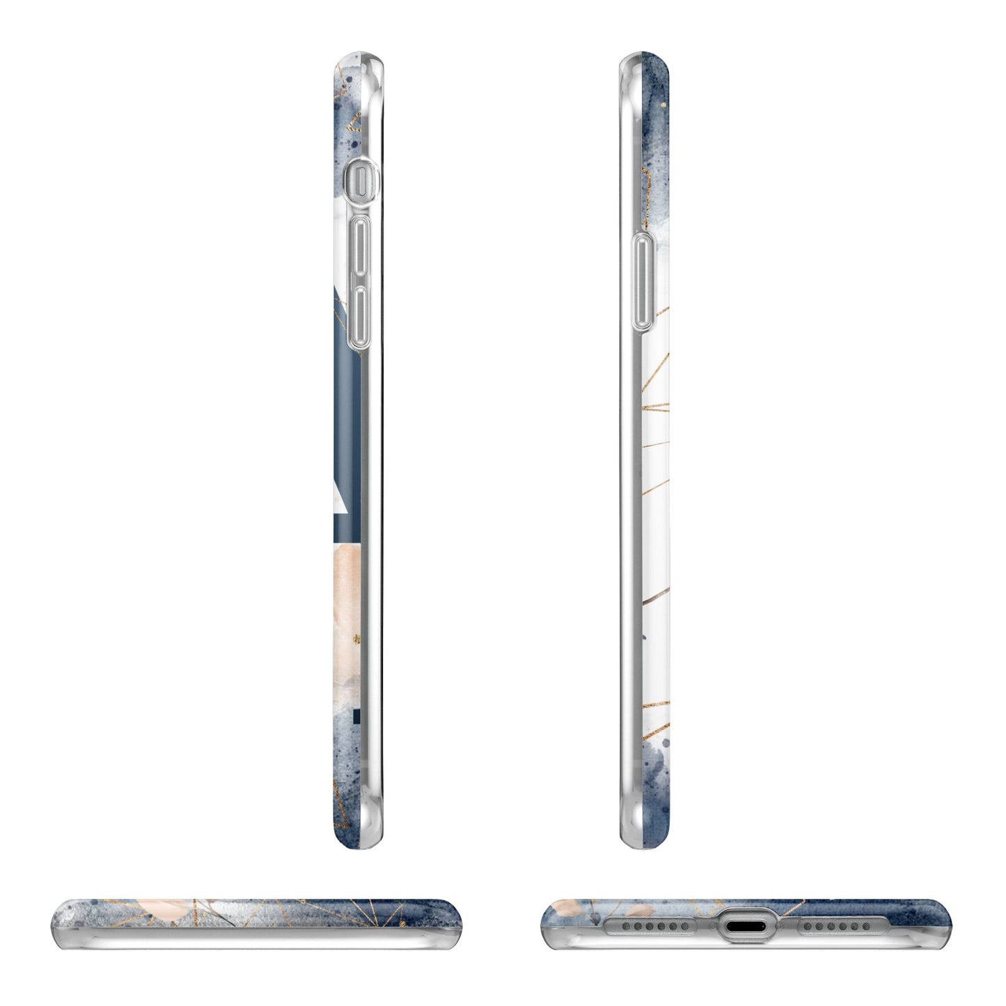 Personalised Watercolour Geometric iPhone 11 Pro 3D Tough Case Angle Images