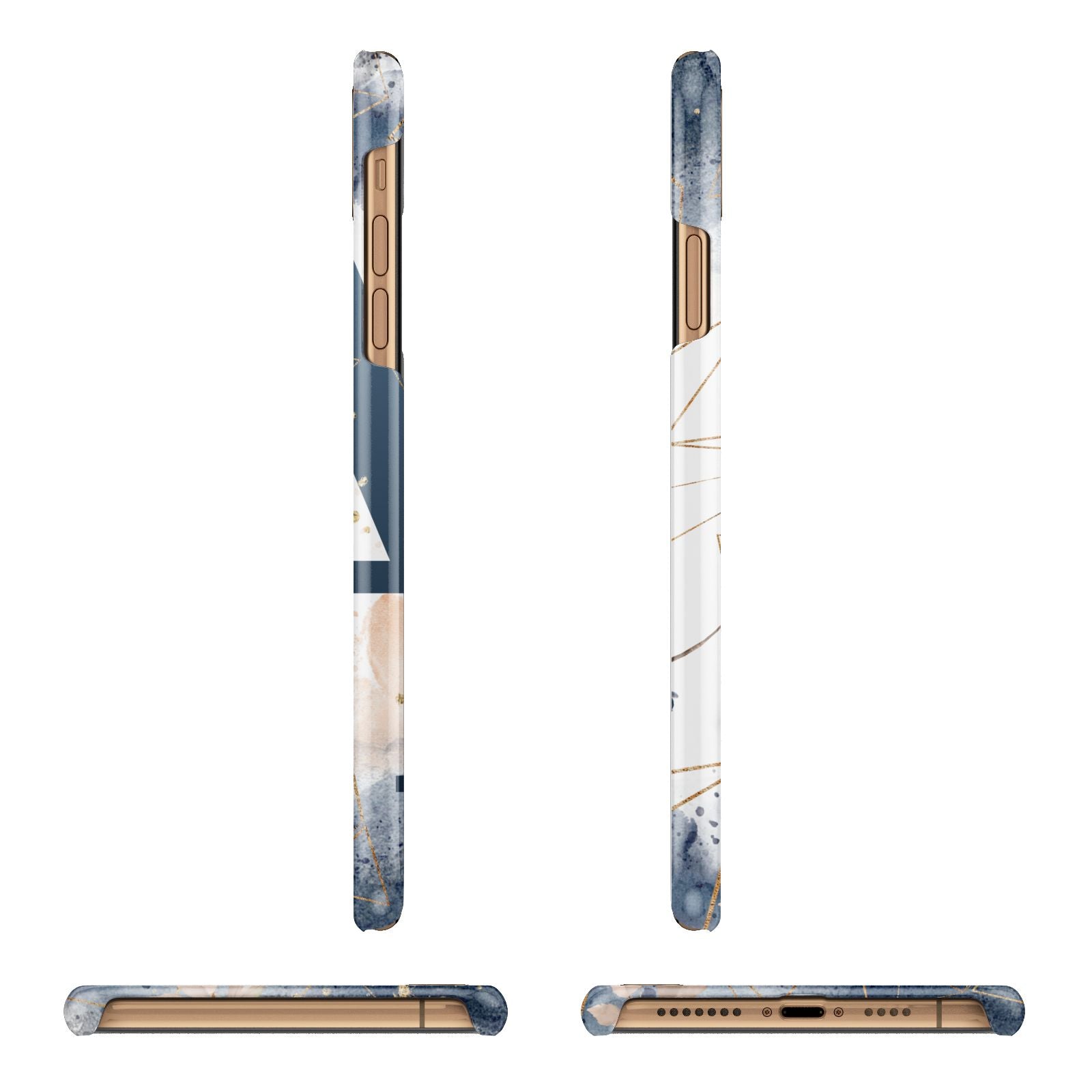 Personalised Watercolour Geometric iPhone 11 Pro Max 3D Snap Case Angle Images