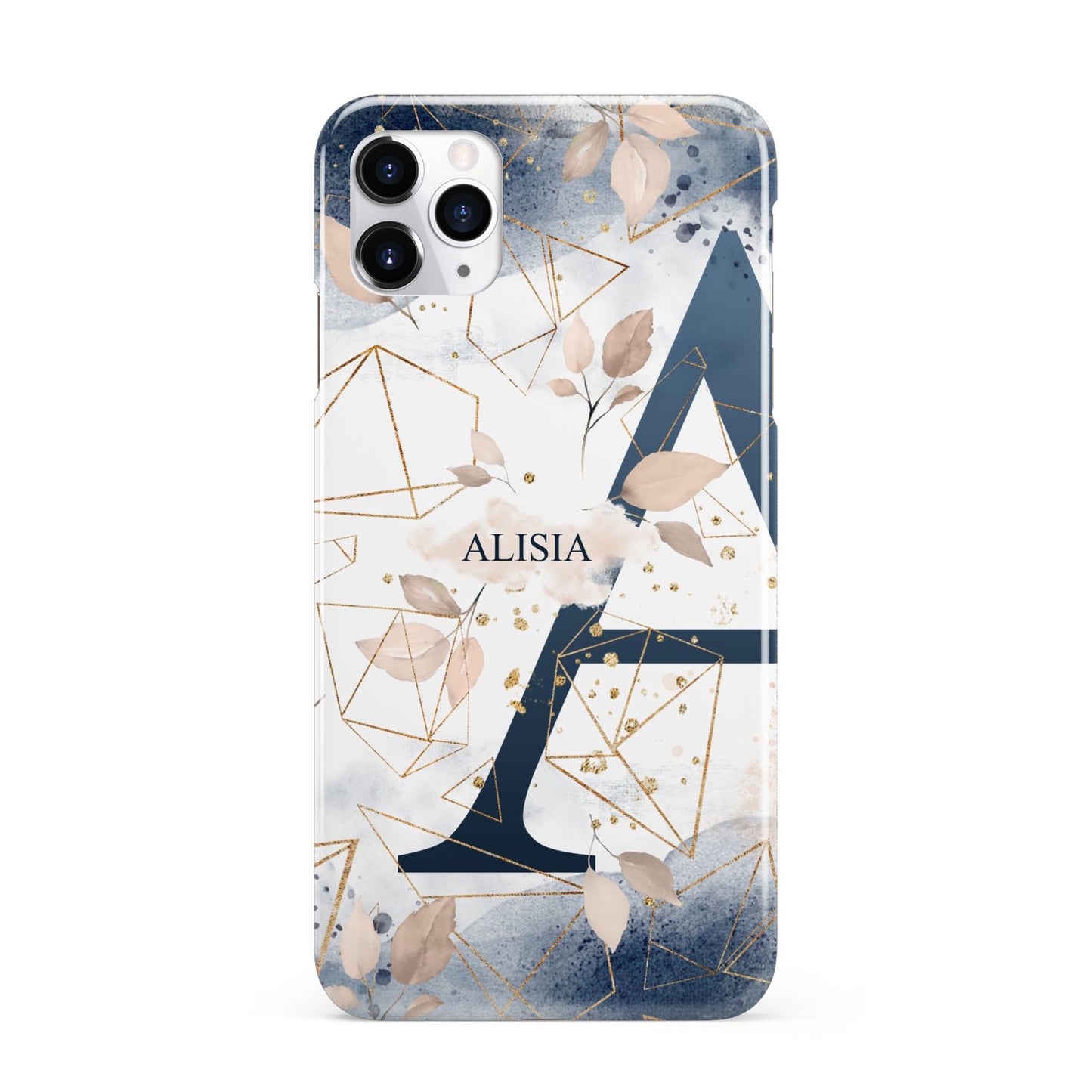 Personalised Watercolour Geometric iPhone 11 Pro Max 3D Snap Case