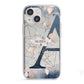 Personalised Watercolour Geometric iPhone 13 Mini TPU Impact Case with White Edges