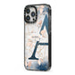 Personalised Watercolour Geometric iPhone 13 Pro Max Black Impact Case Side Angle on Silver phone