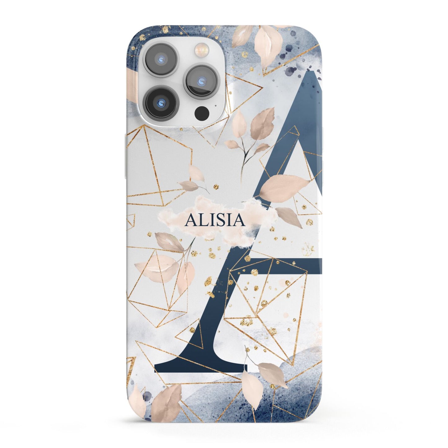 Personalised Watercolour Geometric iPhone 13 Pro Max Full Wrap 3D Snap Case