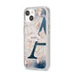 Personalised Watercolour Geometric iPhone 14 Clear Tough Case Starlight Angled Image