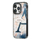 Personalised Watercolour Geometric iPhone 14 Pro Black Impact Case Side Angle on Silver phone