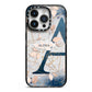 Personalised Watercolour Geometric iPhone 14 Pro Black Impact Case on Silver phone