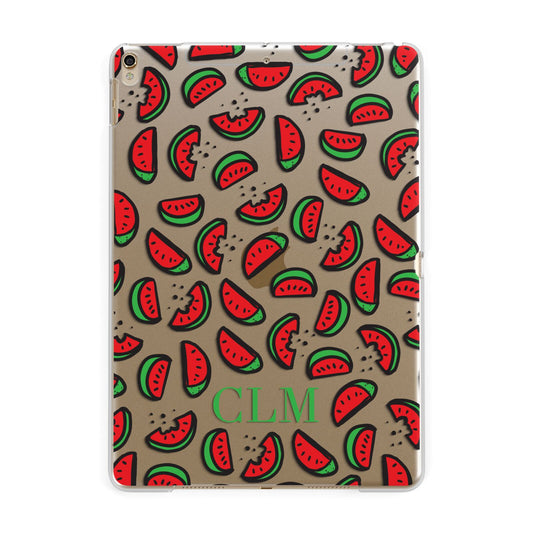 Personalised Watermelon Initials Apple iPad Gold Case