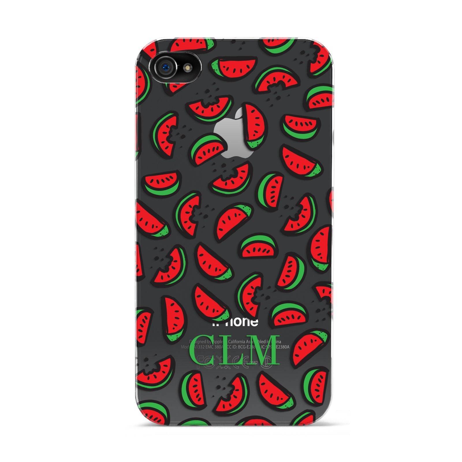 Personalised Watermelon Initials Apple iPhone 4s Case
