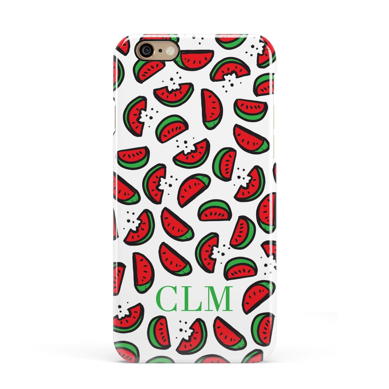 Personalised Watermelon Initials Apple iPhone 6 3D Snap Case