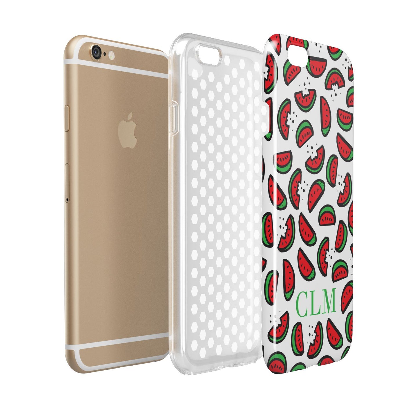 Personalised Watermelon Initials Apple iPhone 6 3D Tough Case Expanded view