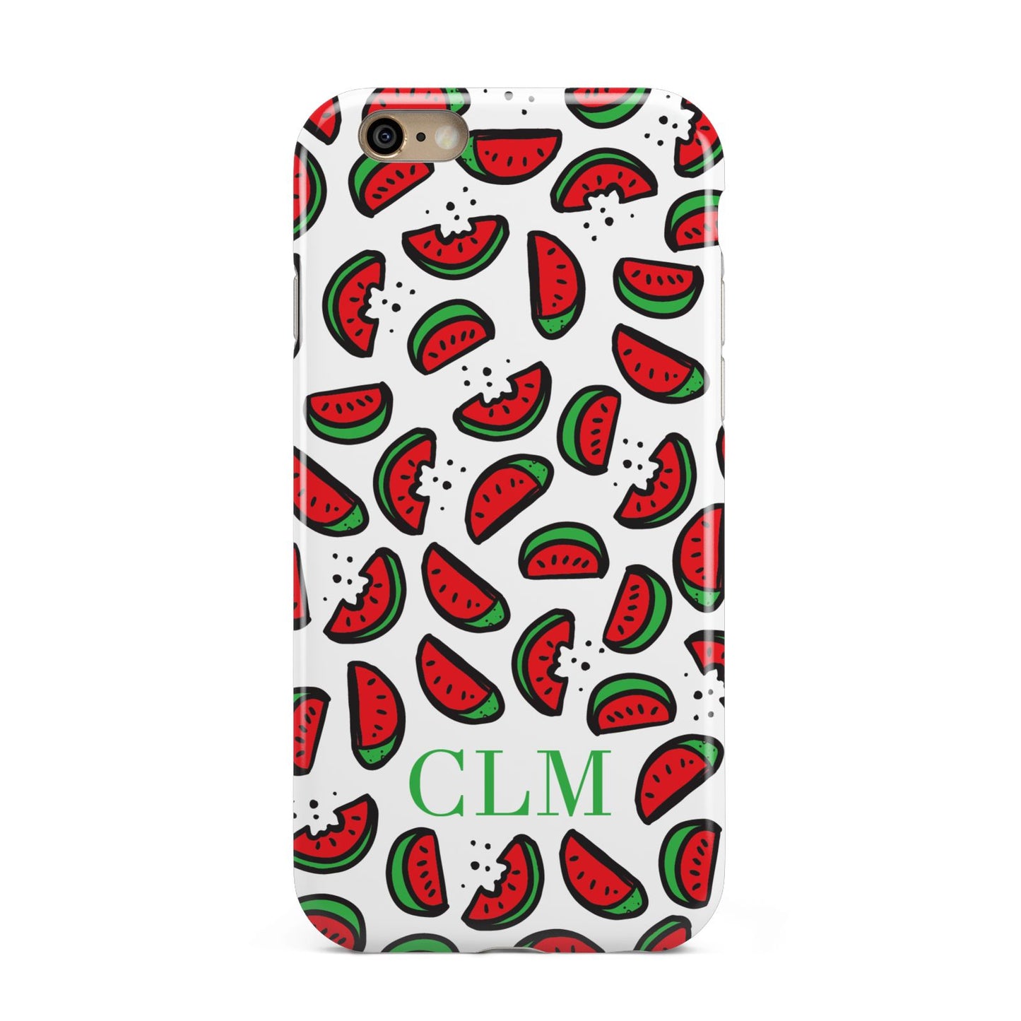 Personalised Watermelon Initials Apple iPhone 6 3D Tough Case