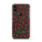 Personalised Watermelon Initials Apple iPhone Xs Impact Case Black Edge on Black Phone