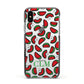 Personalised Watermelon Initials Apple iPhone Xs Impact Case Black Edge on Silver Phone