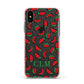 Personalised Watermelon Initials Apple iPhone Xs Impact Case Pink Edge on Black Phone