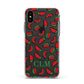 Personalised Watermelon Initials Apple iPhone Xs Impact Case White Edge on Black Phone