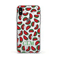 Personalised Watermelon Initials Apple iPhone Xs Impact Case White Edge on Silver Phone