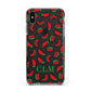 Personalised Watermelon Initials Apple iPhone Xs Max Impact Case Black Edge on Black Phone