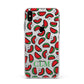 Personalised Watermelon Initials Apple iPhone Xs Max Impact Case White Edge on Silver Phone