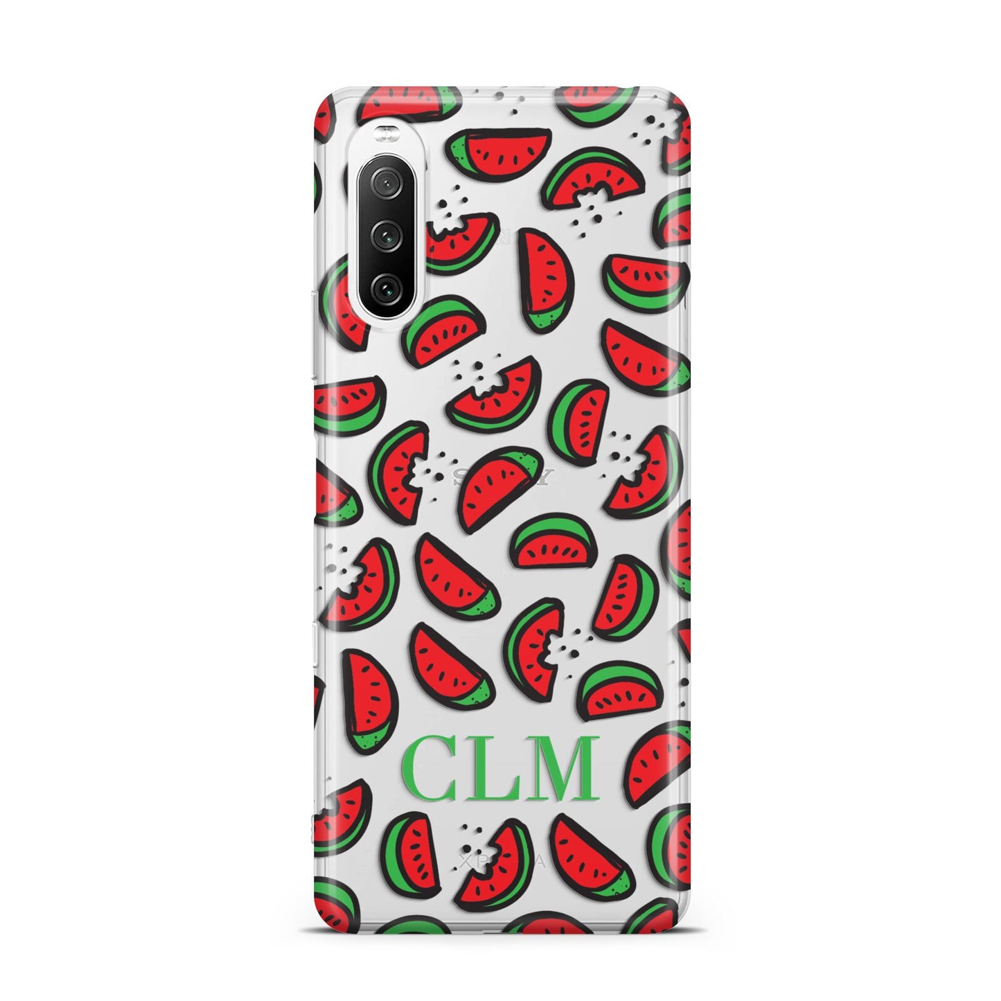Personalised Watermelon Initials Sony Xperia 10 III Case