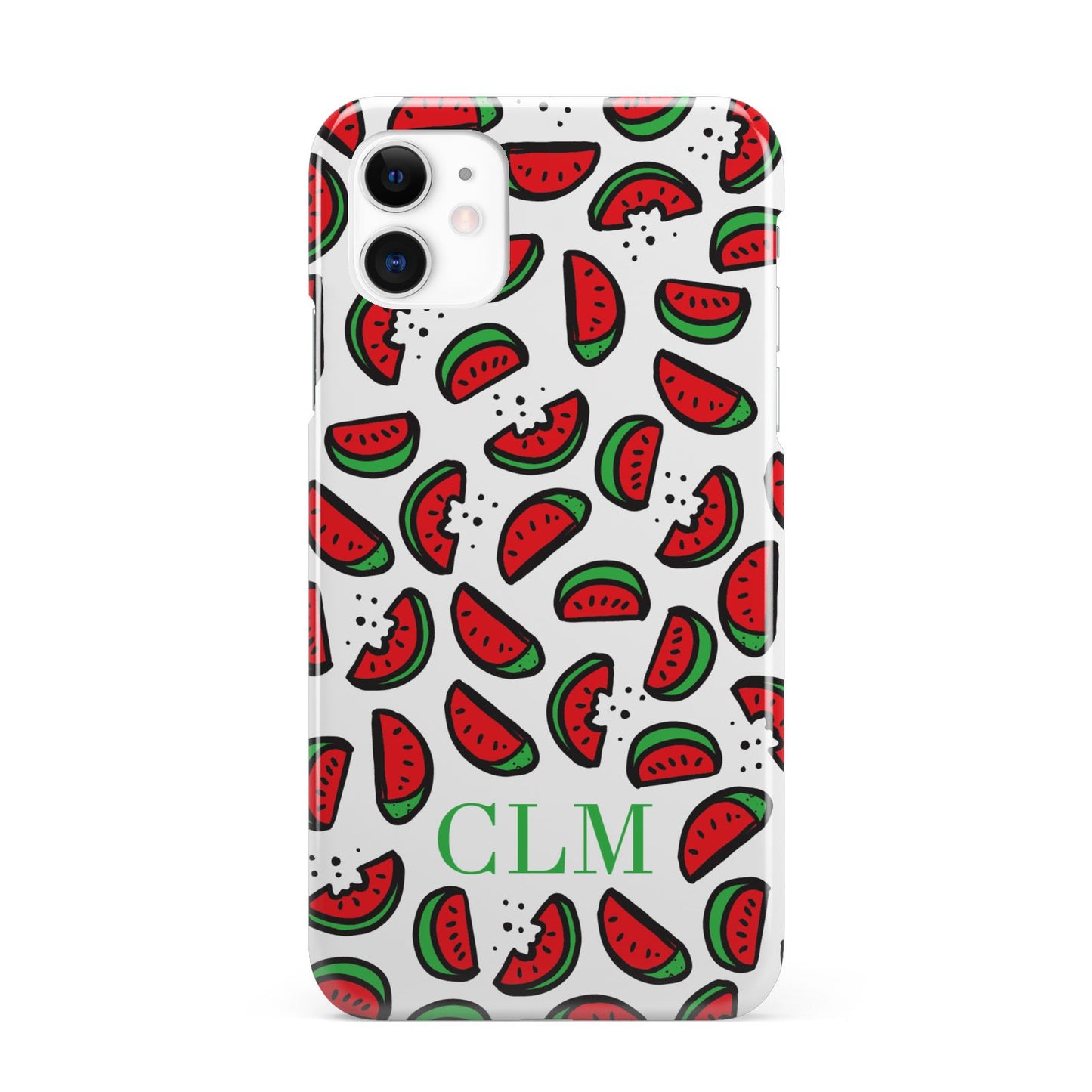 Personalised Watermelon Initials iPhone 11 3D Snap Case