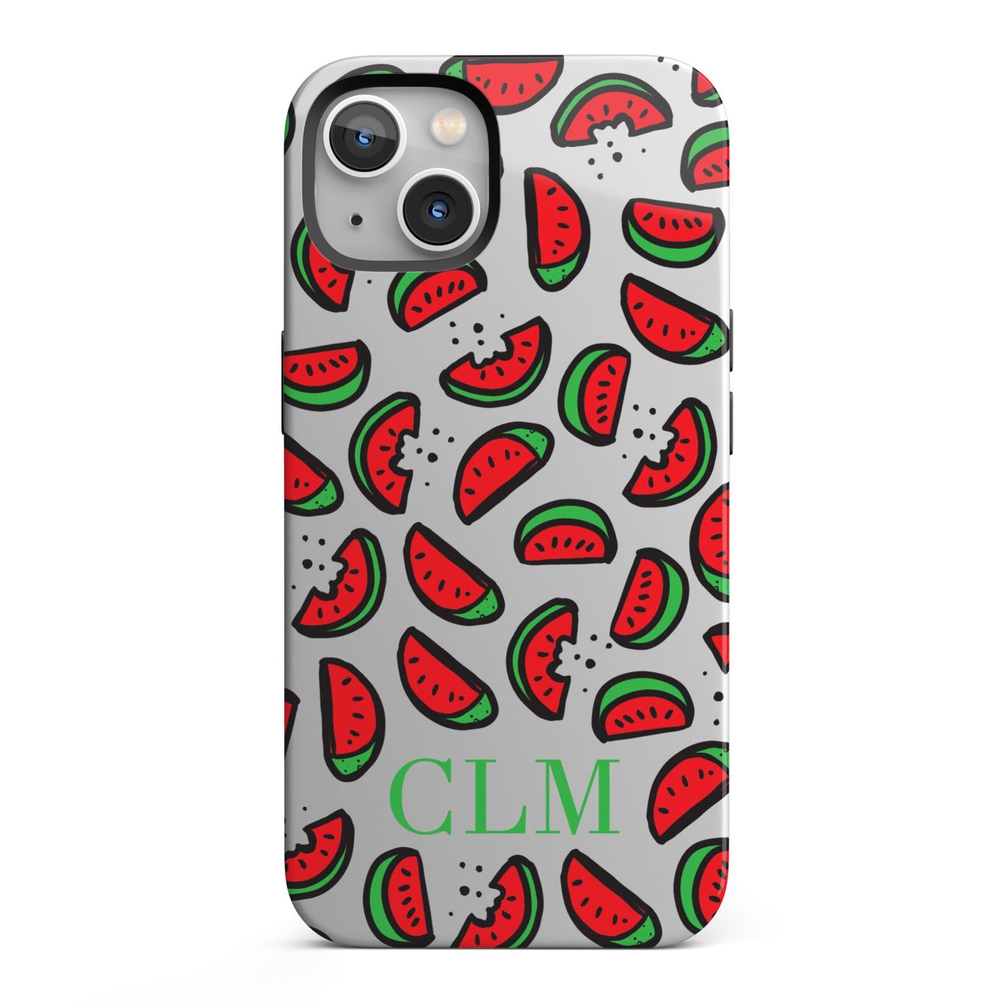 Personalised Watermelon Initials iPhone 13 Full Wrap 3D Tough Case