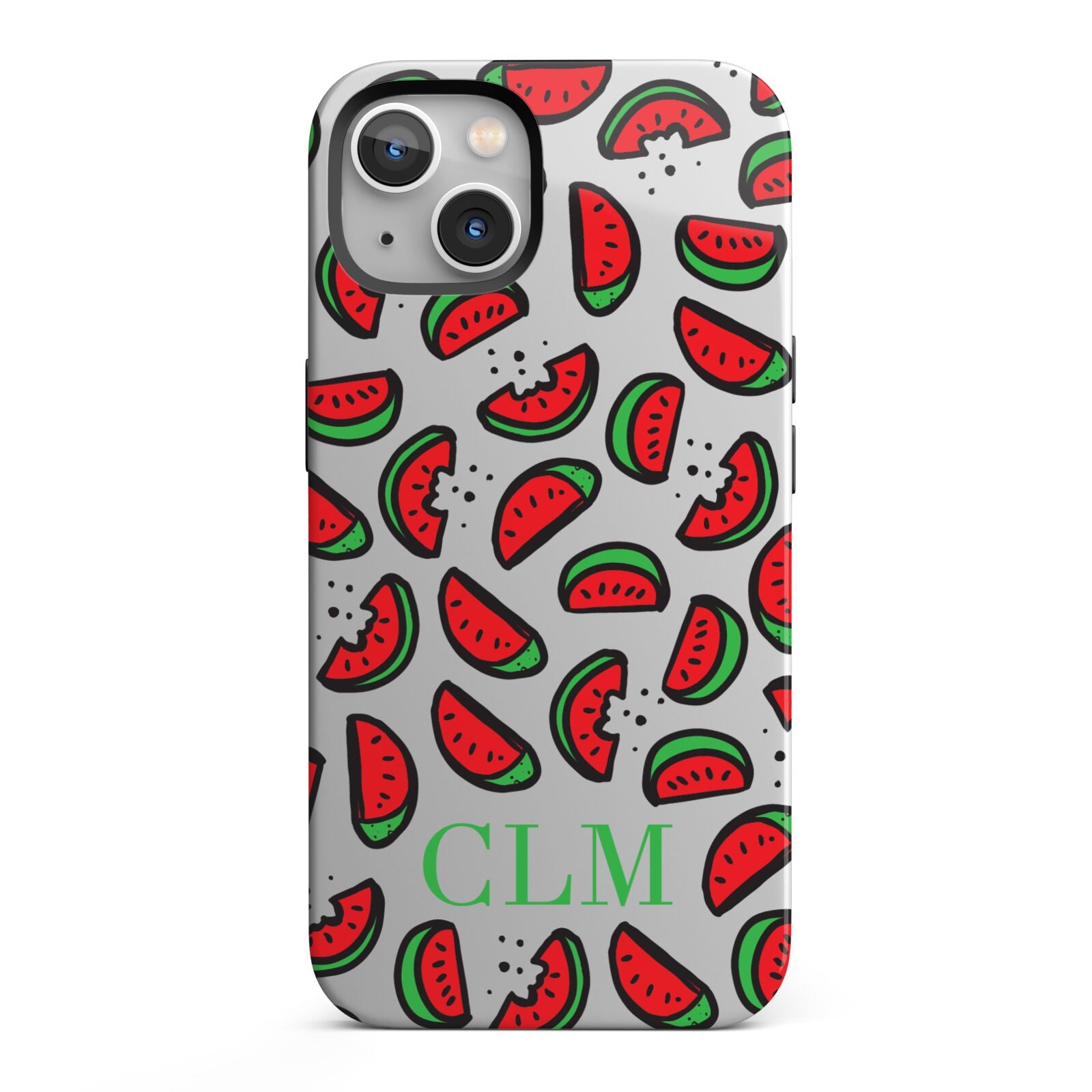 Personalised Watermelon Initials iPhone 13 Full Wrap 3D Tough Case
