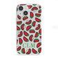 Personalised Watermelon Initials iPhone 13 Mini Clear Bumper Case