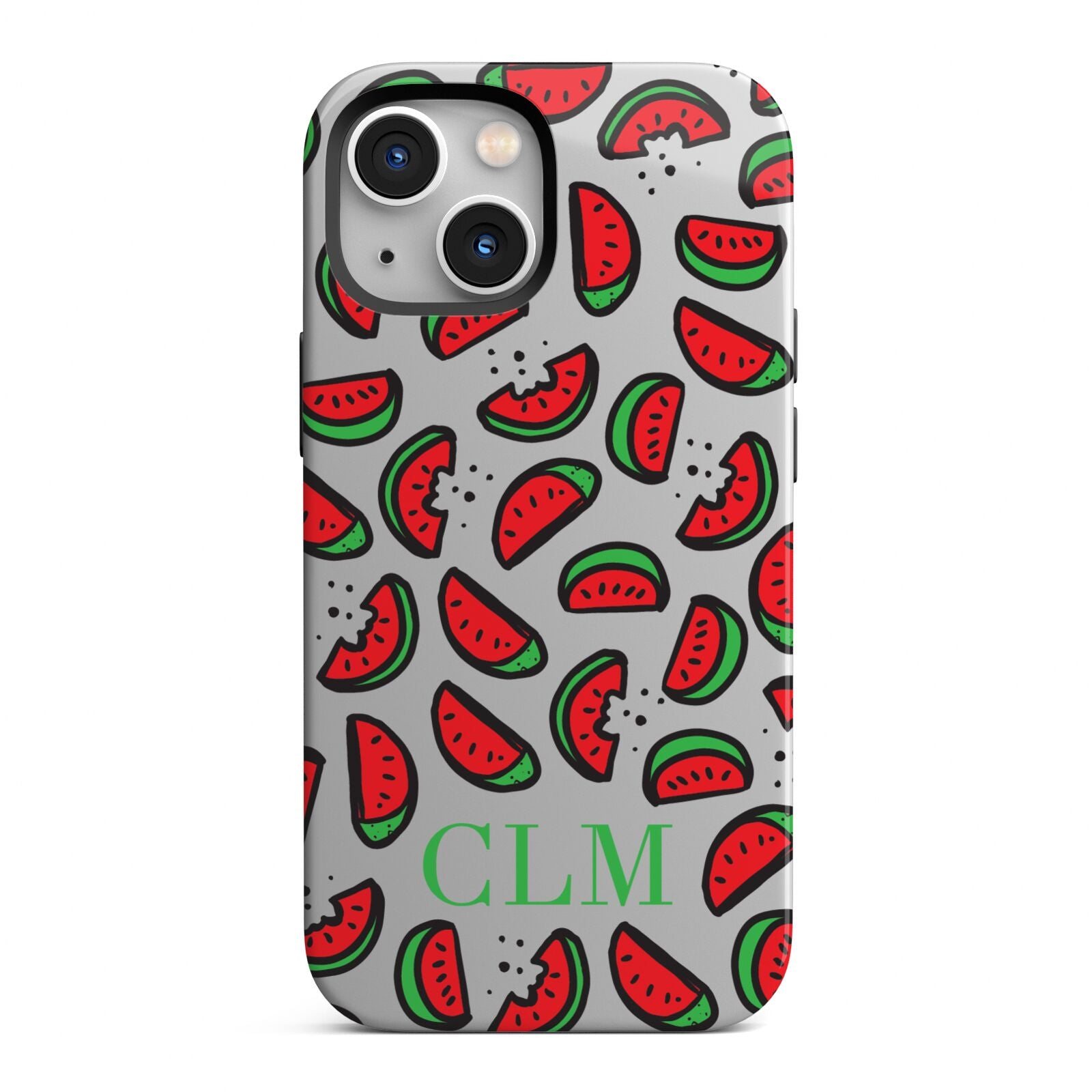 Personalised Watermelon Initials iPhone 13 Mini Full Wrap 3D Tough Case