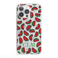 Personalised Watermelon Initials iPhone 13 Pro Clear Bumper Case